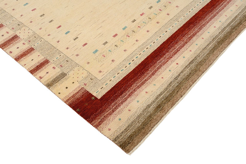 Tapis Gabbeh - Loribaft Indus - 206 x 156 cm - beige clair