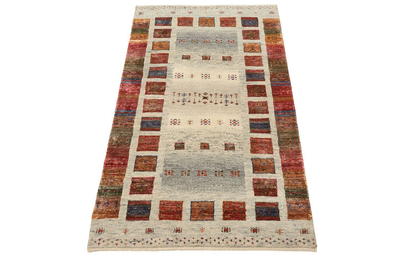 Tapis Gabbeh - Loribaft Indus - 139 x 74 cm - multicolore