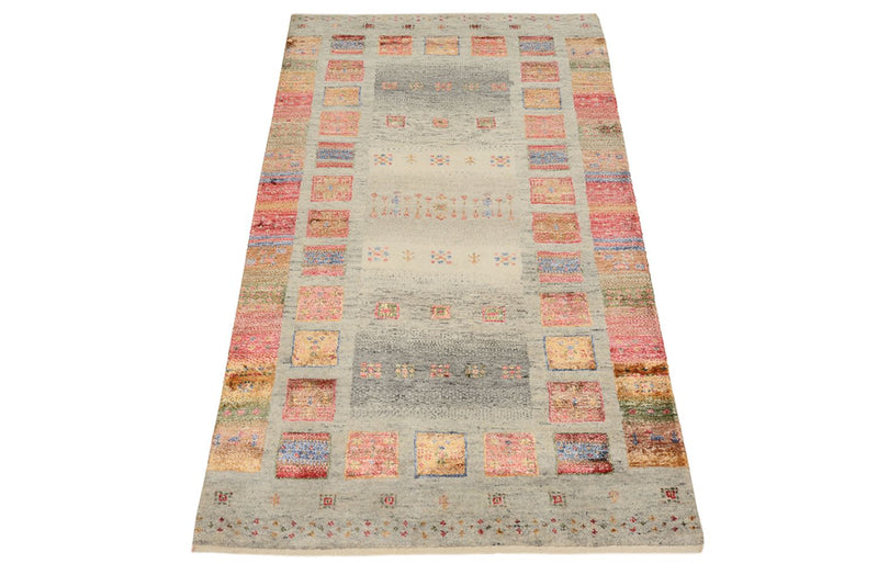 Tapis Gabbeh - Loribaft Indus - 139 x 74 cm - multicolore