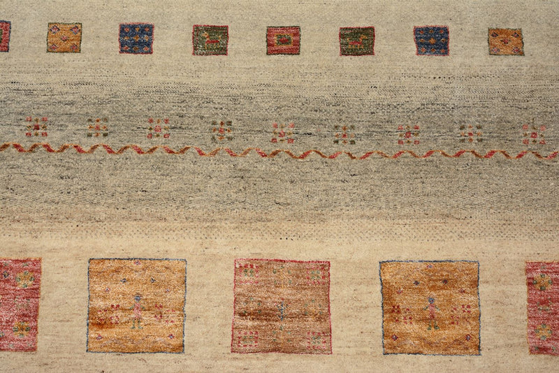 Tapis Gabbeh - Loribaft Indus carré  - 253 x 249 cm - multicolore