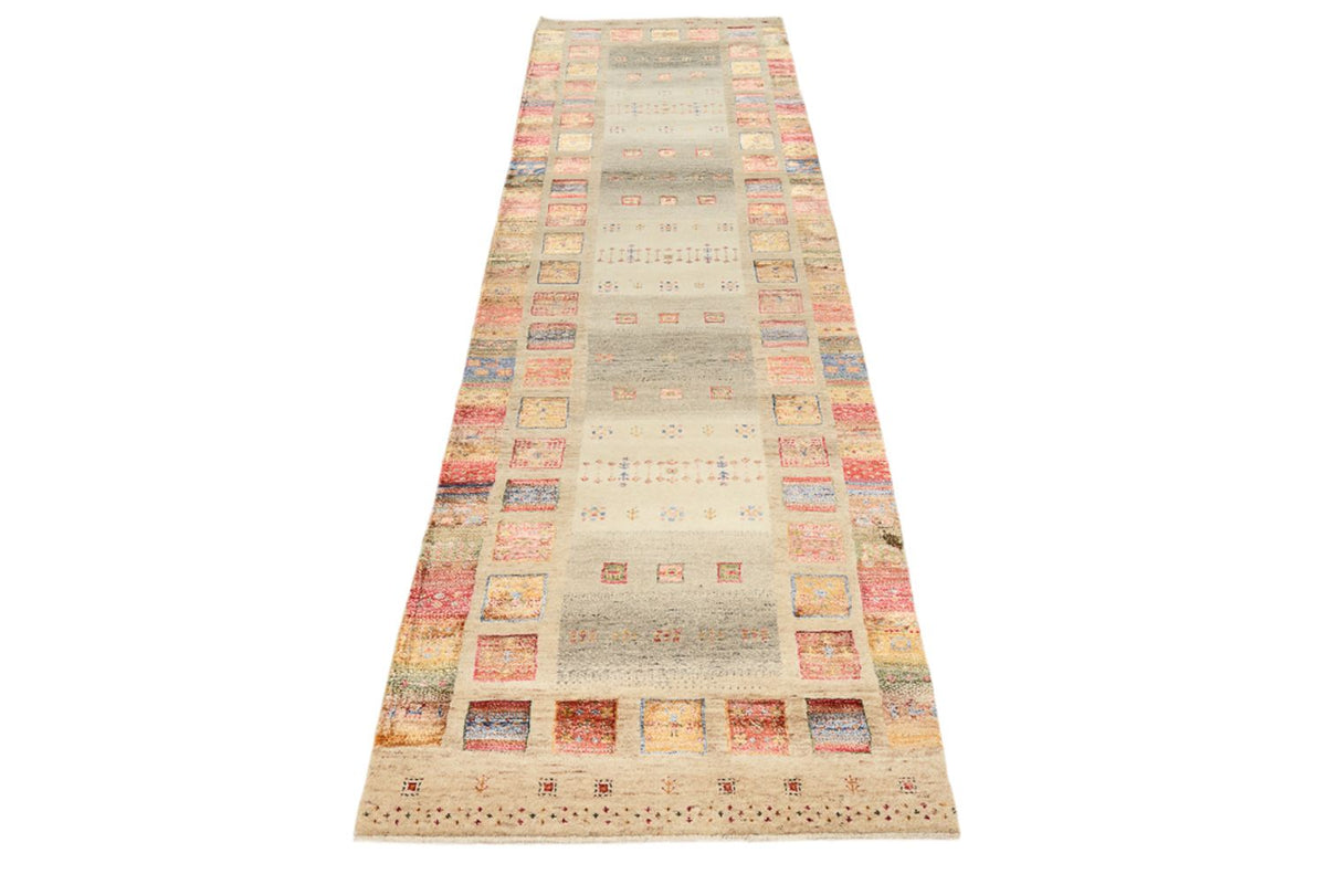Tapis de couloir Tapis Gabbeh - Loribaft Indus - 298 x 84 cm - multicolore