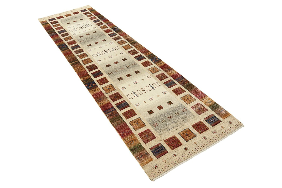 Tapis de couloir Tapis Gabbeh - Loribaft Indus - 295 x 82 cm - multicolore