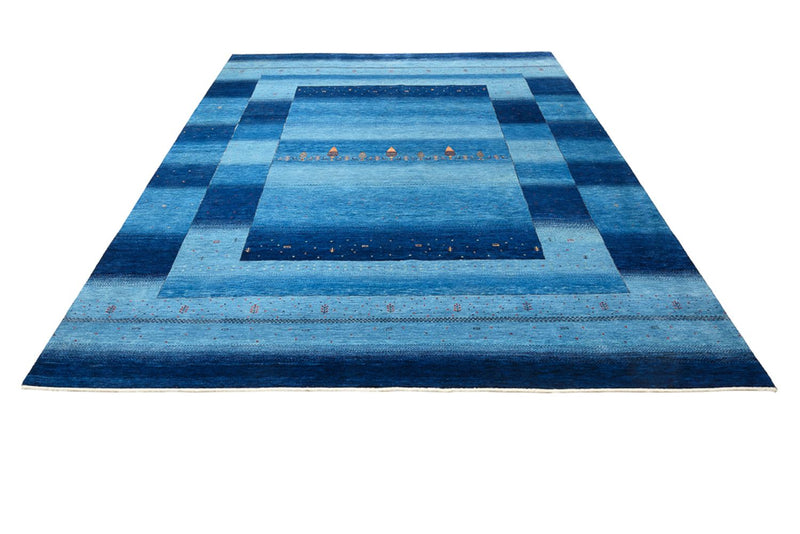 Tapis Gabbeh - Loribaft Indus - 303 x 241 cm - bleu de mer