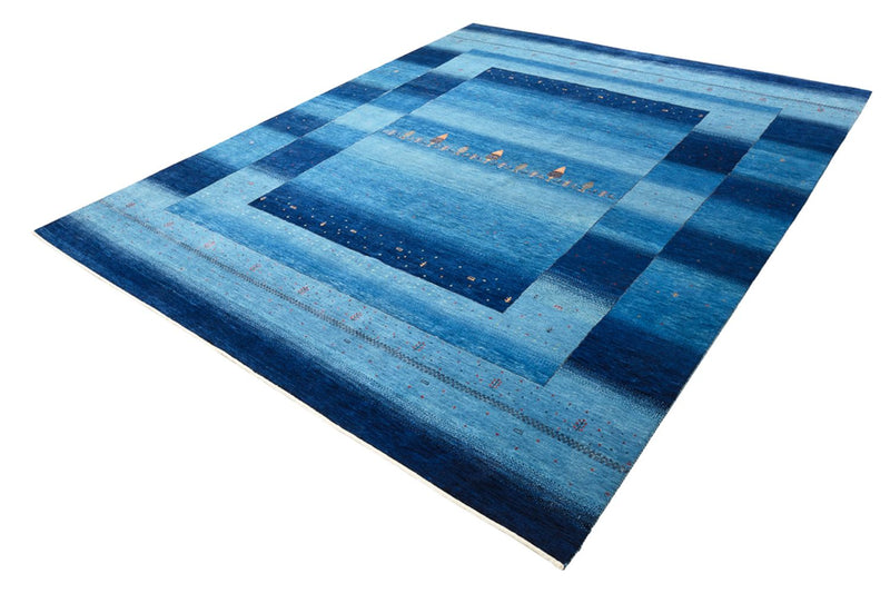 Tapis Gabbeh - Loribaft Indus - 303 x 241 cm - bleu de mer
