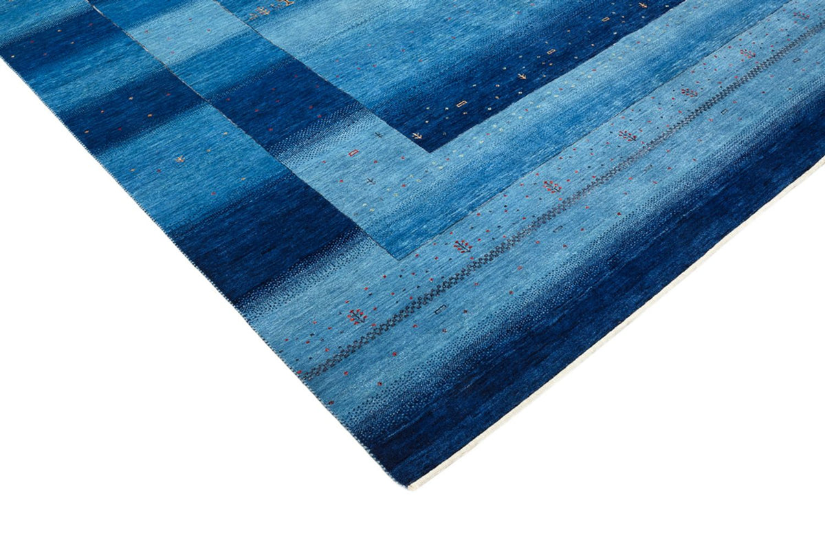 Tapis Gabbeh - Loribaft Indus - 303 x 241 cm - bleu de mer