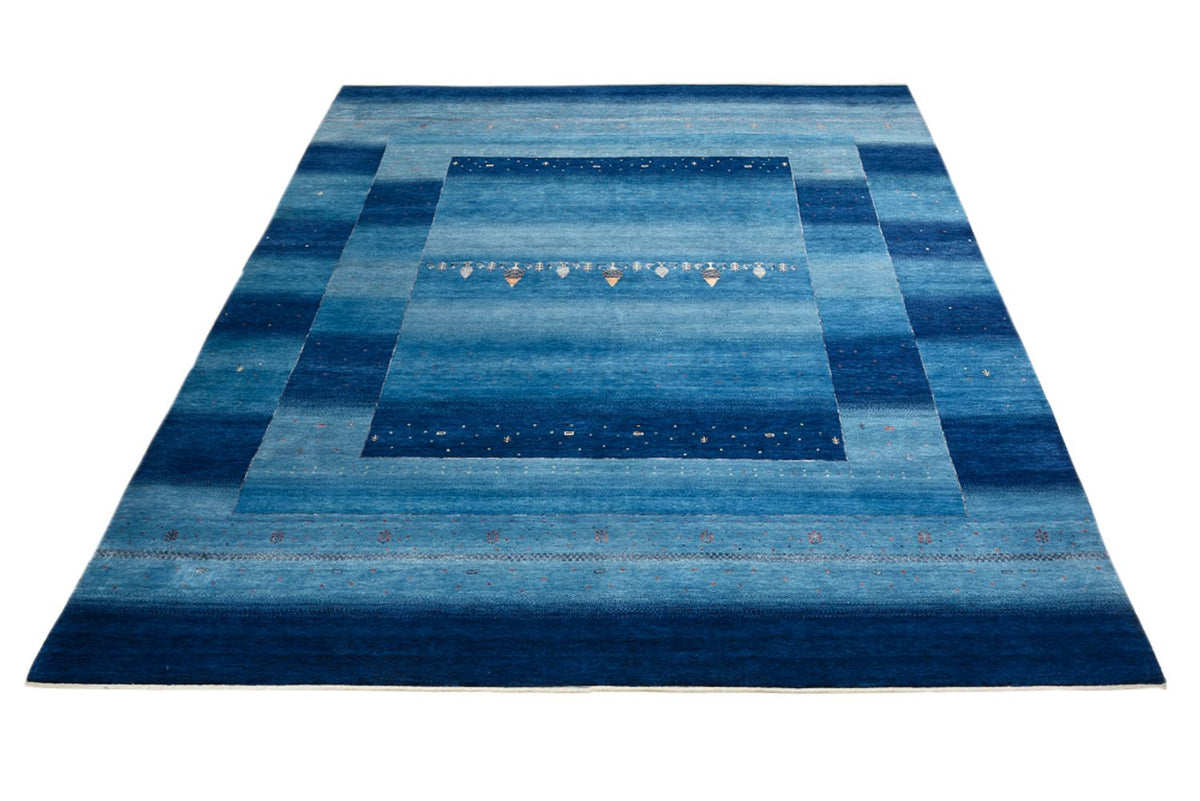 Tapis Gabbeh - Loribaft Indus - 299 x 250 cm - bleu de mer