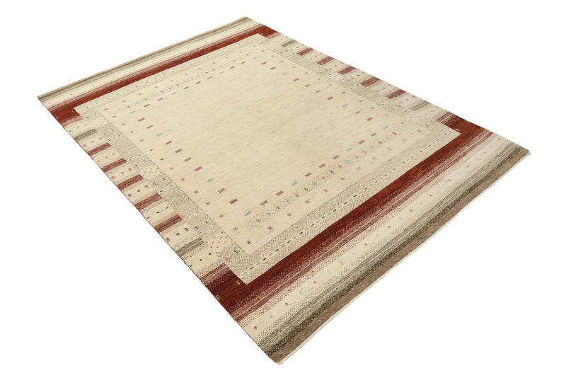 Tapis Gabbeh - Loribaft Indus - 205 x 152 cm - beige clair