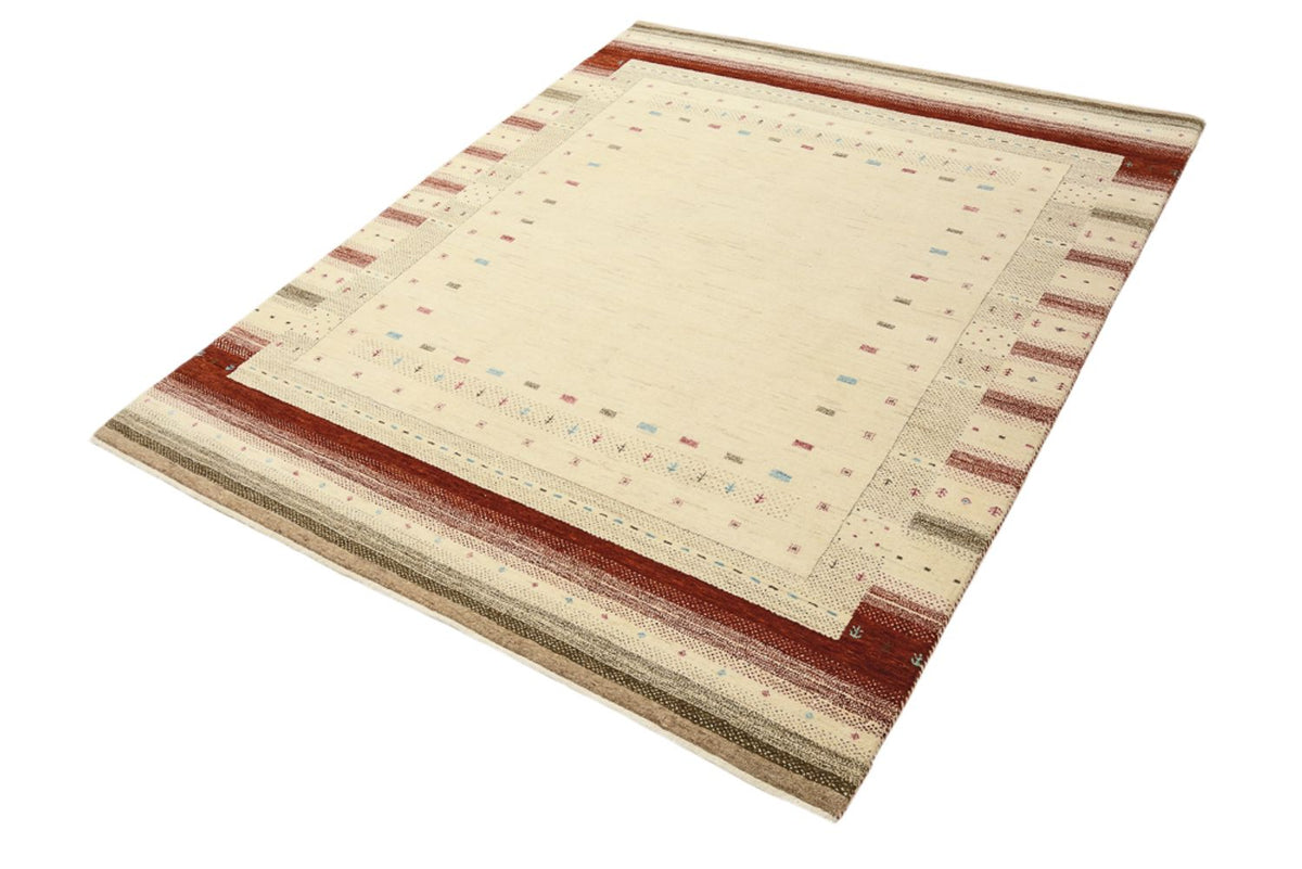 Tapis Gabbeh - Loribaft Indus - 198 x 156 cm - beige clair