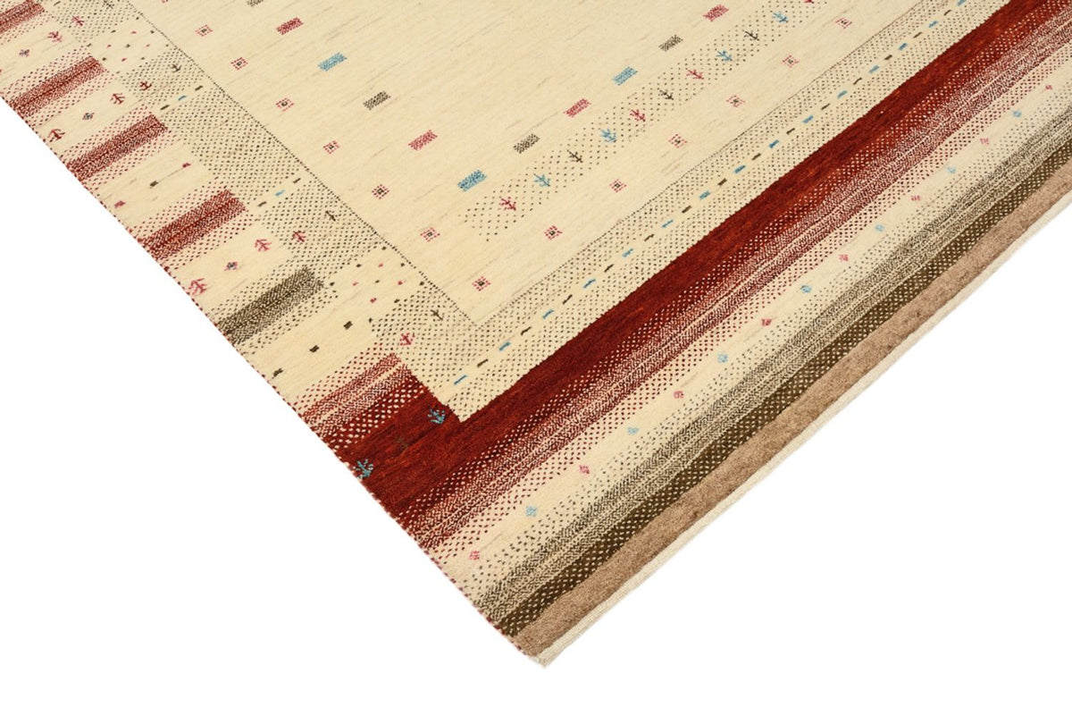 Tapis Gabbeh - Loribaft Indus - 198 x 156 cm - beige clair