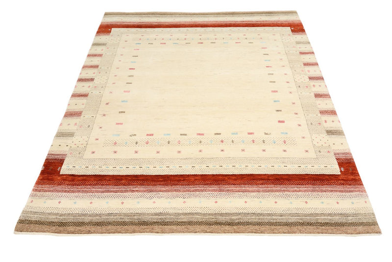 Tapis Gabbeh - Loribaft Indus - 194 x 154 cm - beige clair