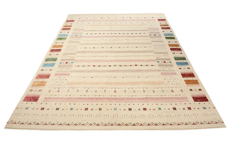 Tapis Gabbeh - Loribaft Indus - 356 x 251 cm - beige clair