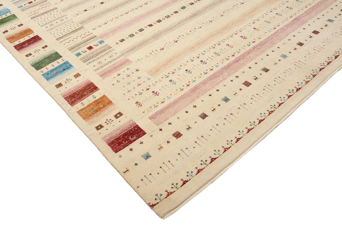 Tapis Gabbeh - Loribaft Indus - 356 x 251 cm - beige clair