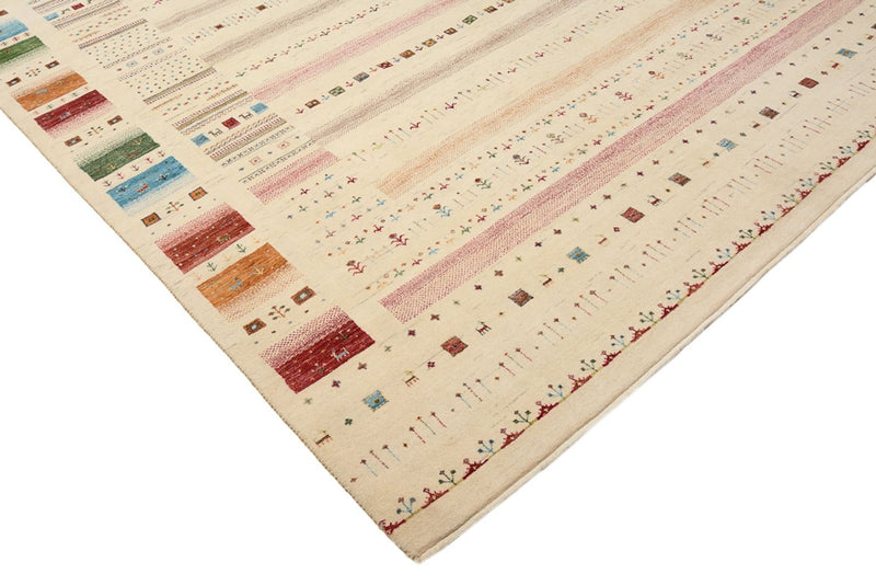 Tapis Gabbeh - Loribaft Indus - 356 x 251 cm - beige clair