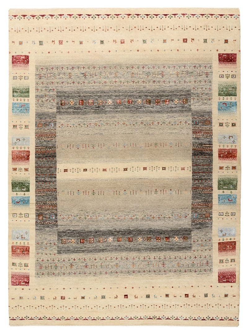 Tapis Gabbeh - Loribaft Indus - 244 x 177 cm - beige clair