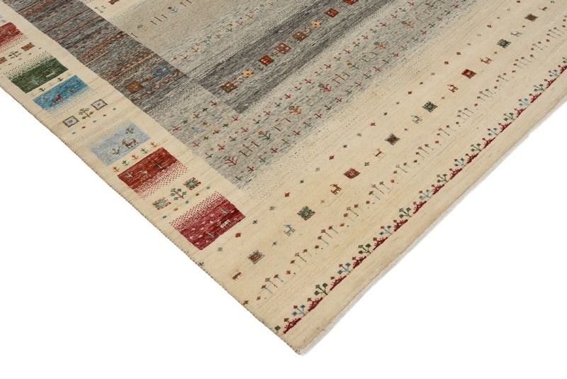 Tapis Gabbeh - Loribaft Indus - 244 x 177 cm - beige clair