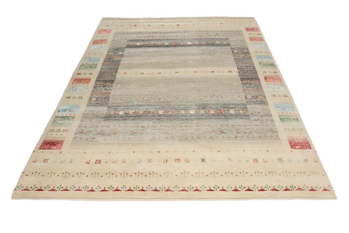 Tapis Gabbeh - Loribaft Indus - 244 x 177 cm - beige clair