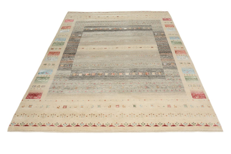 Tapis Gabbeh - Loribaft Indus - 244 x 177 cm - beige clair