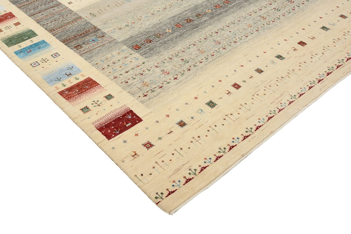 Tapis Gabbeh - Loribaft Indus - 304 x 251 cm - beige clair