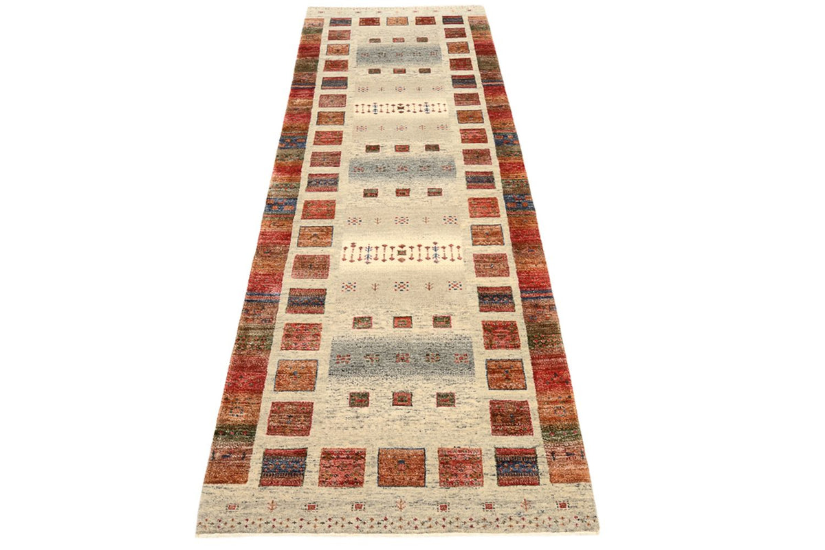 Tapis de couloir Tapis Gabbeh - Loribaft Indus - 247 x 82 cm - multicolore