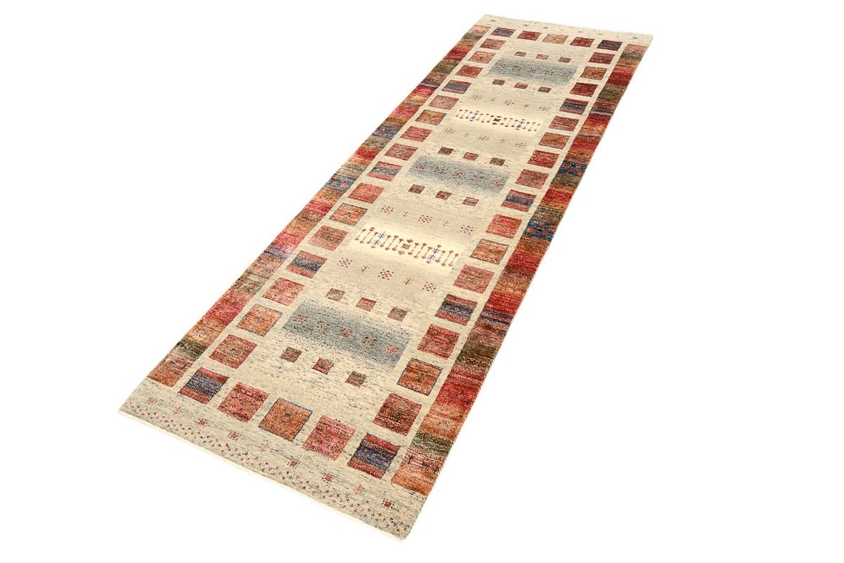 Tapis de couloir Tapis Gabbeh - Loribaft Indus - 247 x 82 cm - multicolore