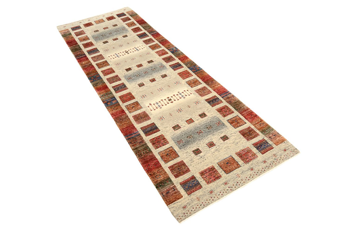 Tapis de couloir Tapis Gabbeh - Loribaft Indus - 247 x 82 cm - multicolore