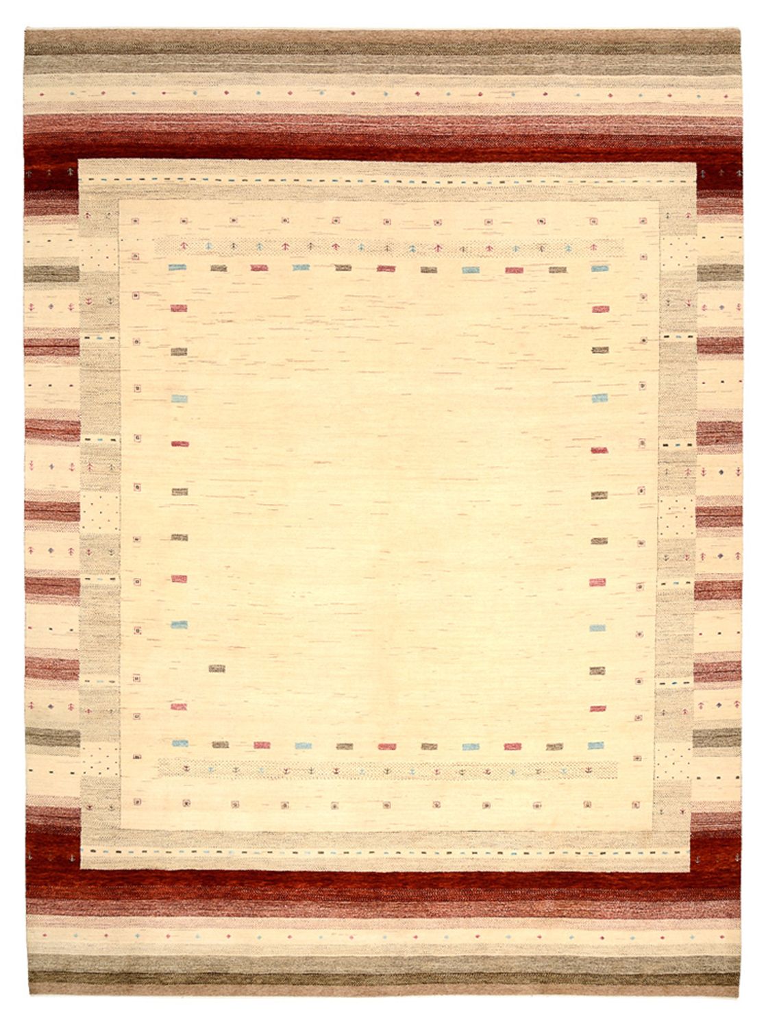 Tapis Gabbeh - Loribaft Indus - 342 x 254 cm - beige clair