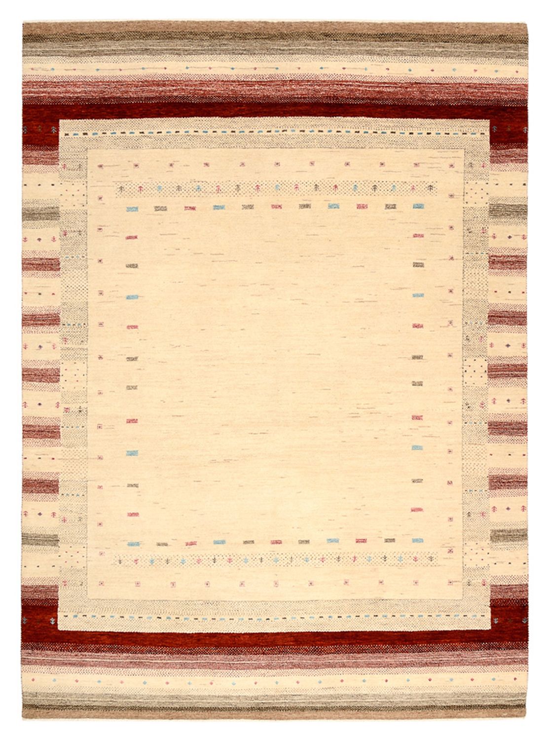 Tapis Gabbeh - Loribaft Indus - 238 x 174 cm - beige clair