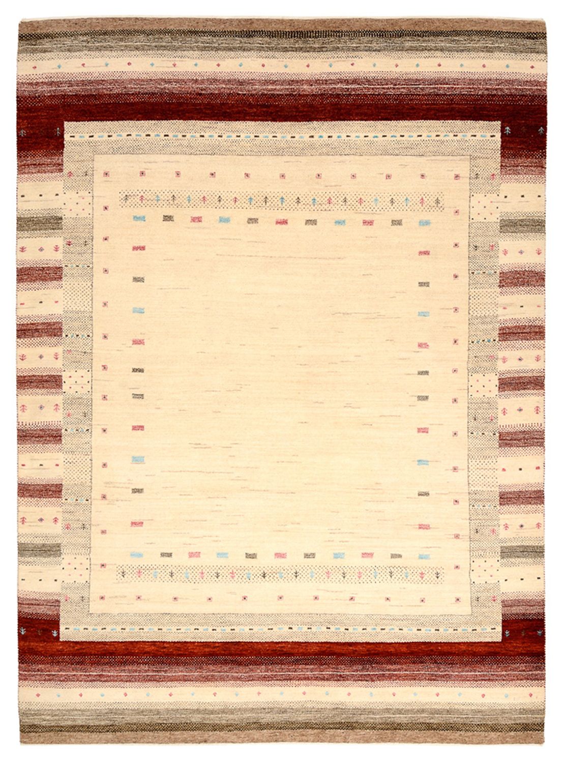 Tapis Gabbeh - Loribaft Indus - 240 x 175 cm - beige clair