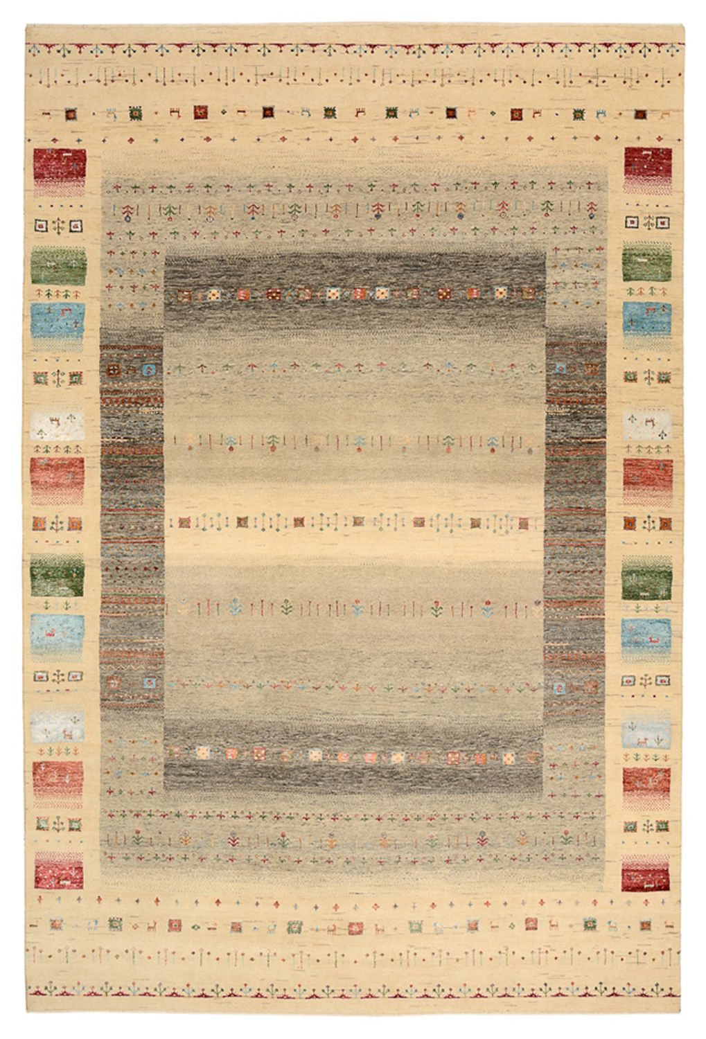 Tapis Gabbeh - Loribaft Indus - 304 x 201 cm - multicolore