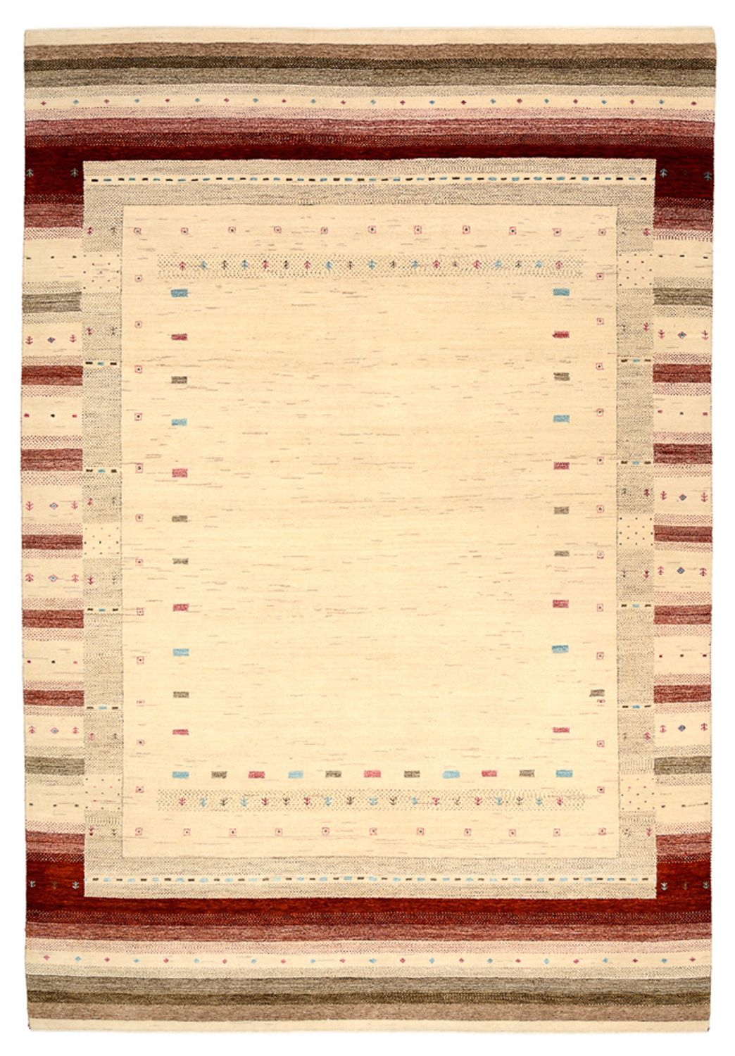 Tapis Gabbeh - Loribaft Indus - 296 x 203 cm - beige clair