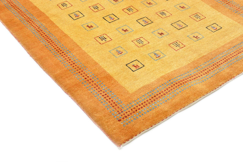 Tapis Gabbeh - Loribaft Persan - 170 x 114 cm - jaune
