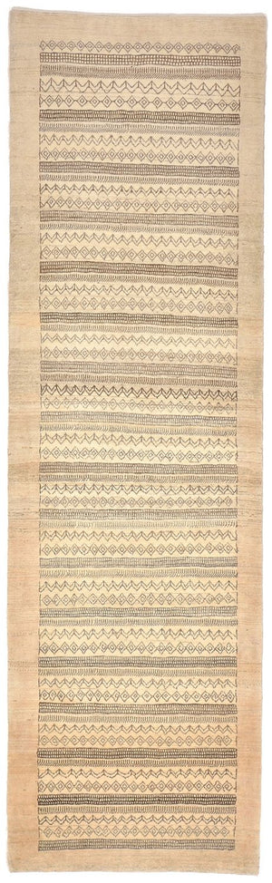Tapis de couloir Tapis Gabbeh - Loribaft Persan - 297 x 85 cm - sable