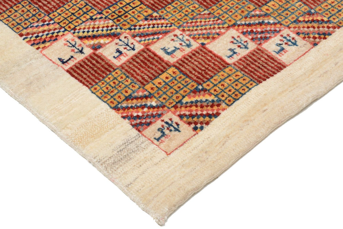 Tapis Gabbeh - Loribaft Persan - 142 x 101 cm - rouge