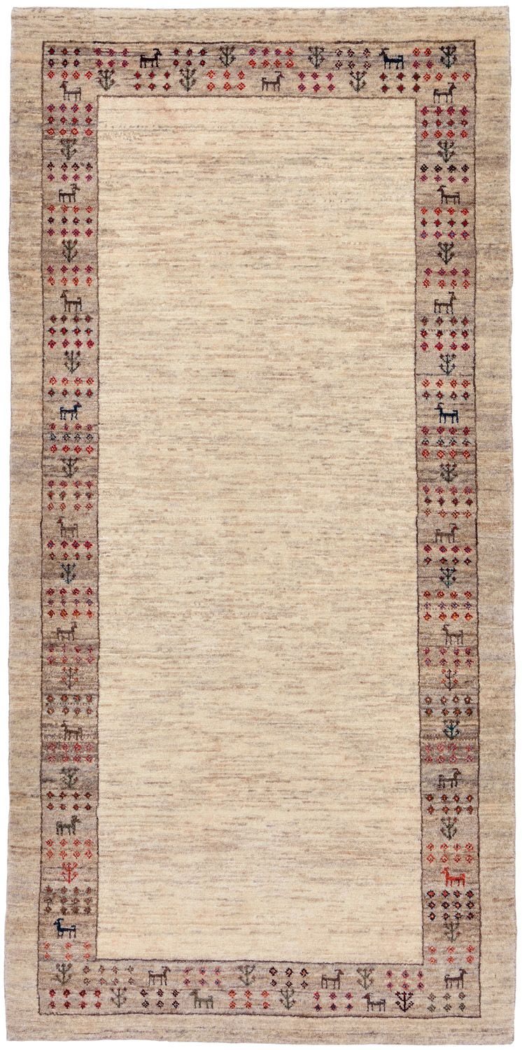 Tapis de couloir Tapis Gabbeh - Loribaft Persan - 176 x 84 cm - sable