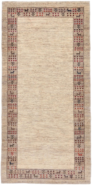 Tapis de couloir Tapis Gabbeh - Loribaft Persan - 176 x 84 cm - sable