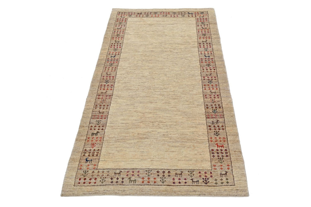 Tapis de couloir Tapis Gabbeh - Loribaft Persan - 176 x 84 cm - sable