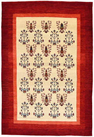 Tapis Gabbeh - Loribaft Persan - 298 x 200 cm - rouge
