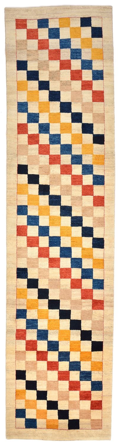 Tapis de couloir Tapis Gabbeh - Loribaft Persan - 381 x 93 cm - multicolore