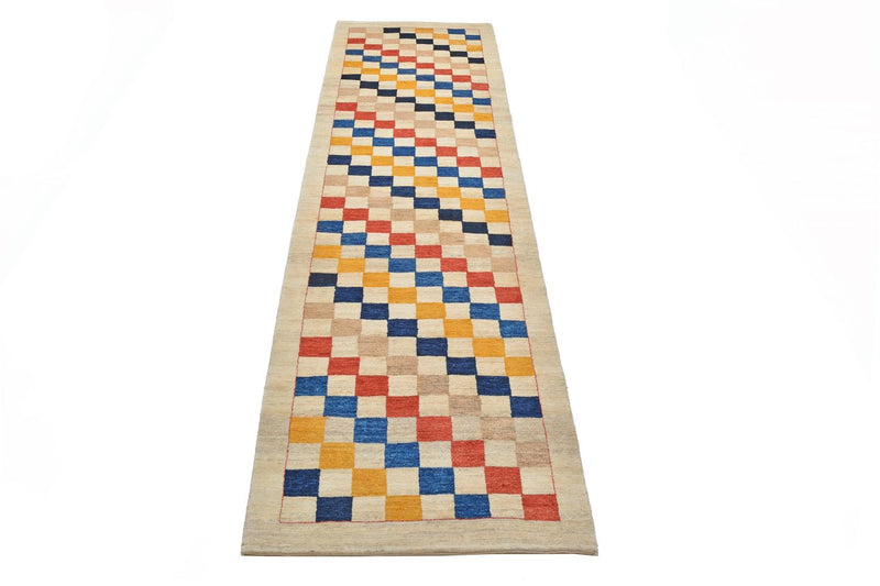 Tapis de couloir Tapis Gabbeh - Loribaft Persan - 381 x 93 cm - multicolore