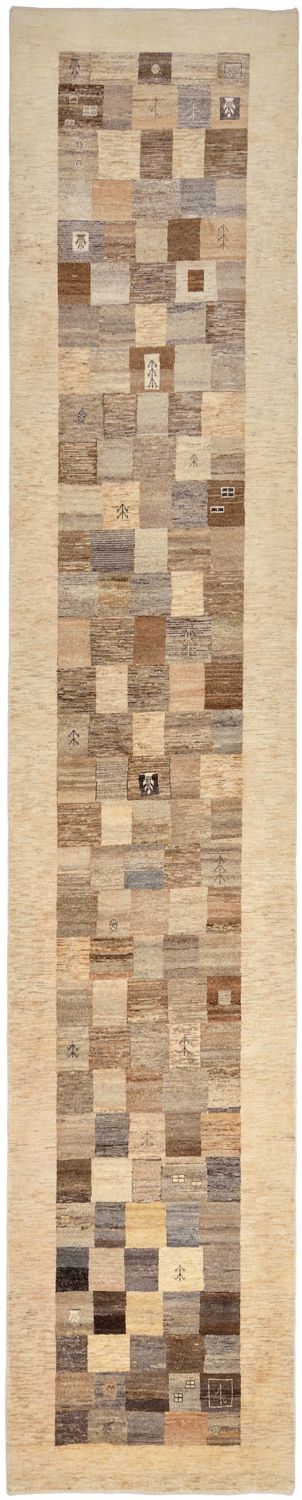 Tapis de couloir Tapis Gabbeh - Loribaft Persan - 512 x 101 cm - marron clair