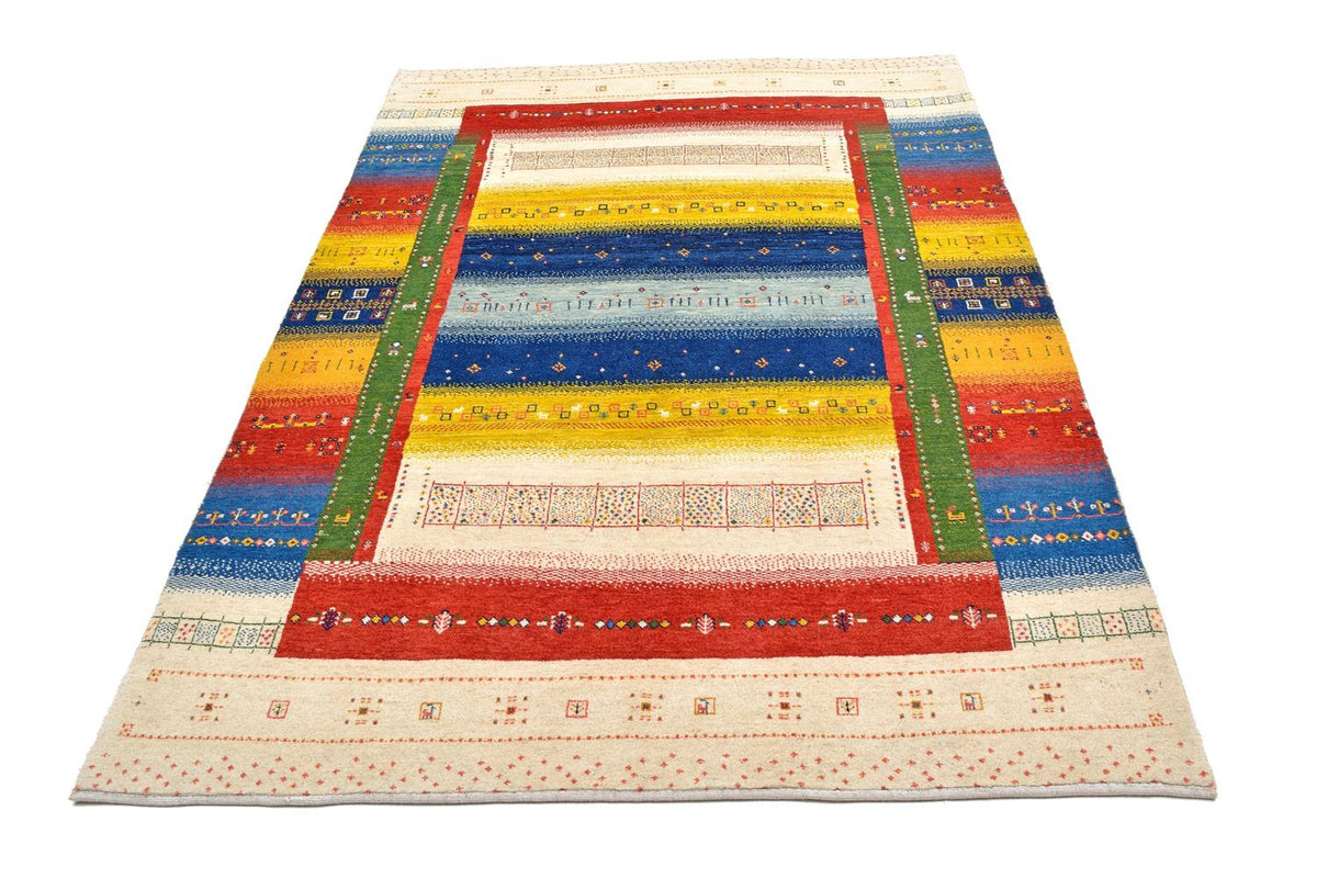 Tapis Gabbeh - Loribaft Persan - 225 x 146 cm - multicolore