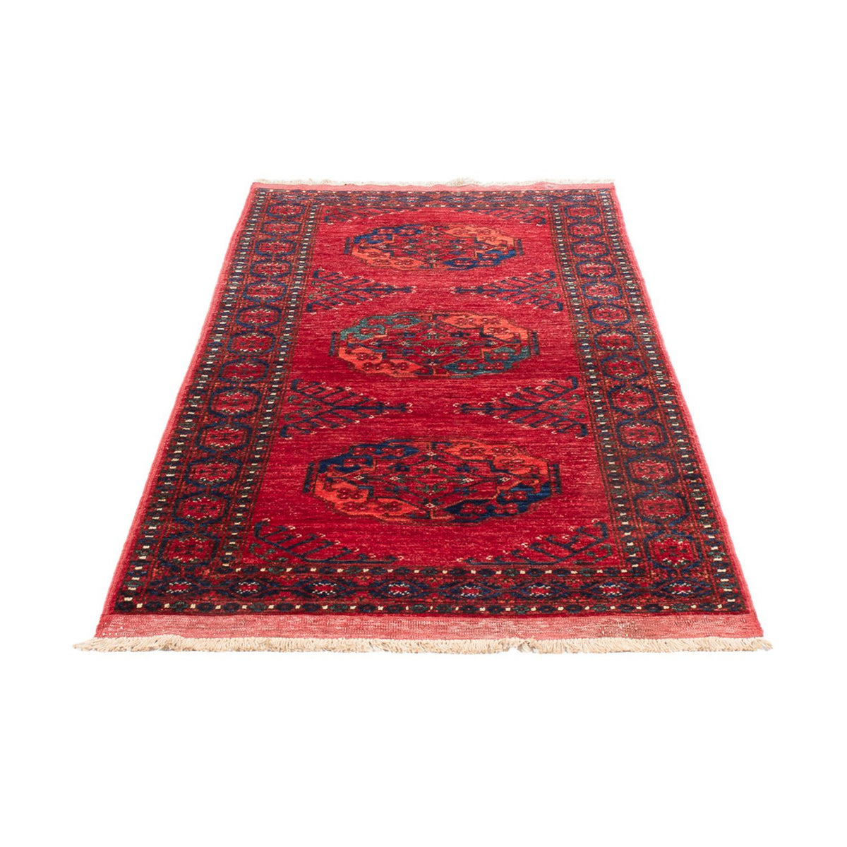 Tapis de couloir Tapis afghan - 207 x 80 cm - rouge