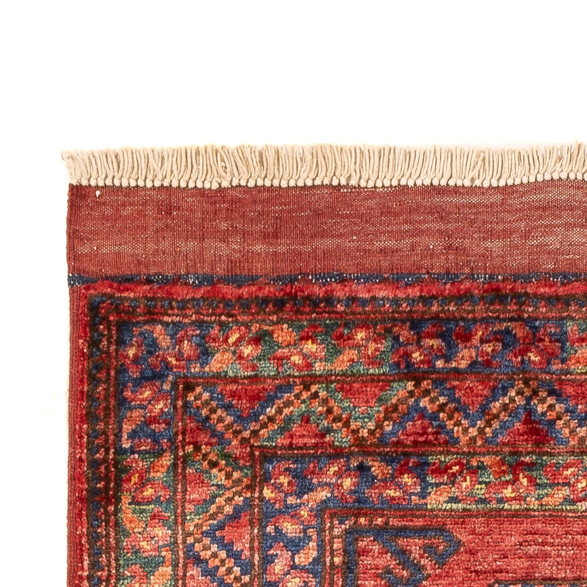 Tapis de couloir Tapis afghan - 204 x 82 cm - rouge