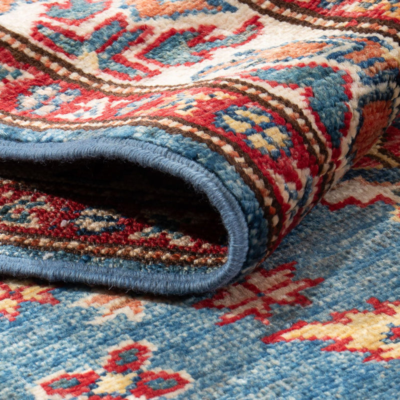 Tapis de couloir Tapis Ziegler - Kazak - 202 x 72 cm - bleu