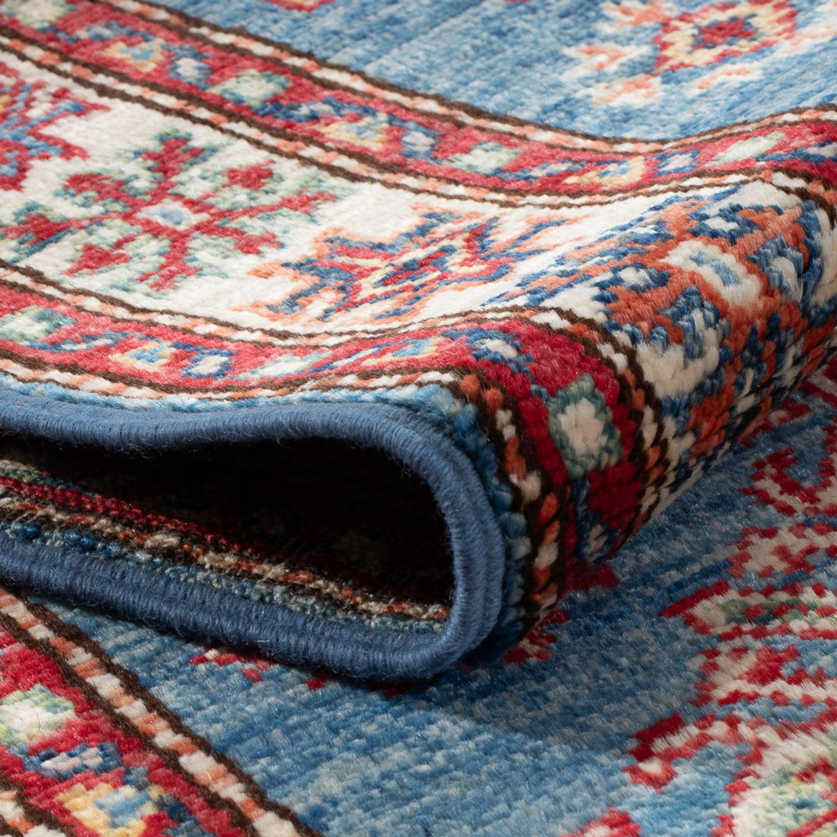 Tapis de couloir Tapis Ziegler - Kazak - 186 x 58 cm - bleu clair