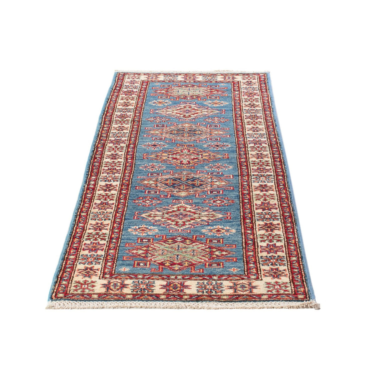 Tapis de couloir Tapis Ziegler - Kazak - 186 x 58 cm - bleu clair