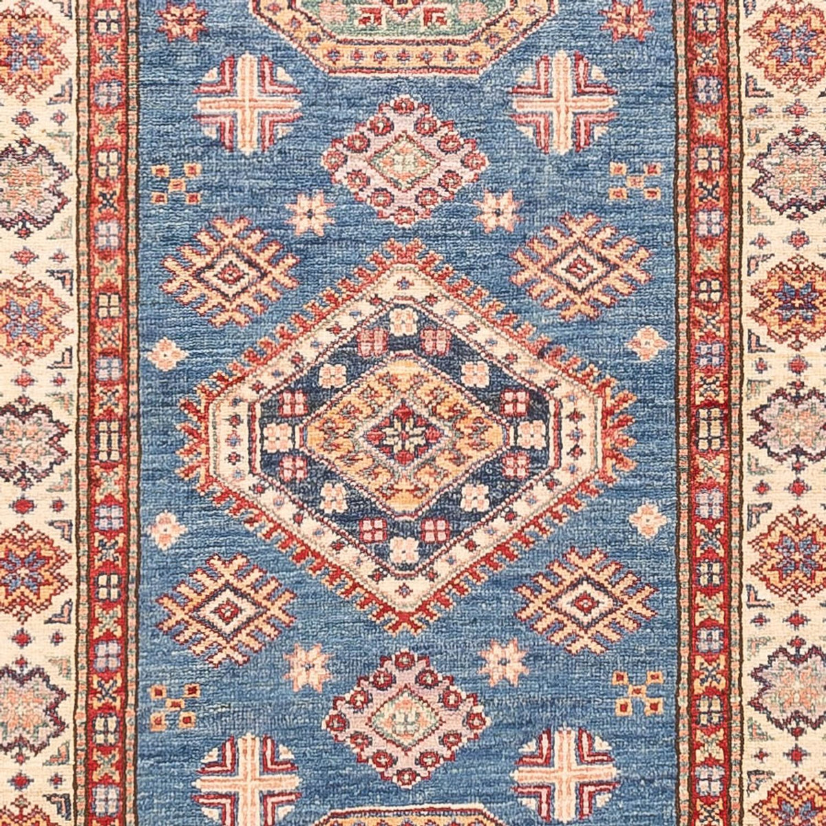 Tapis de couloir Tapis Ziegler - Kazak - 404 x 87 cm - bleu
