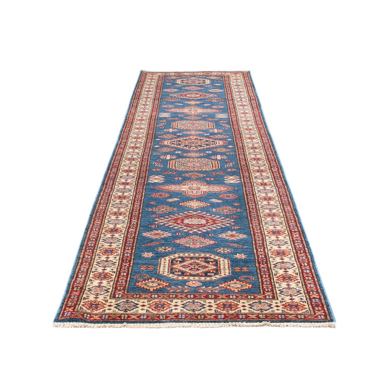 Tapis de couloir Tapis Ziegler - Kazak - 404 x 87 cm - bleu