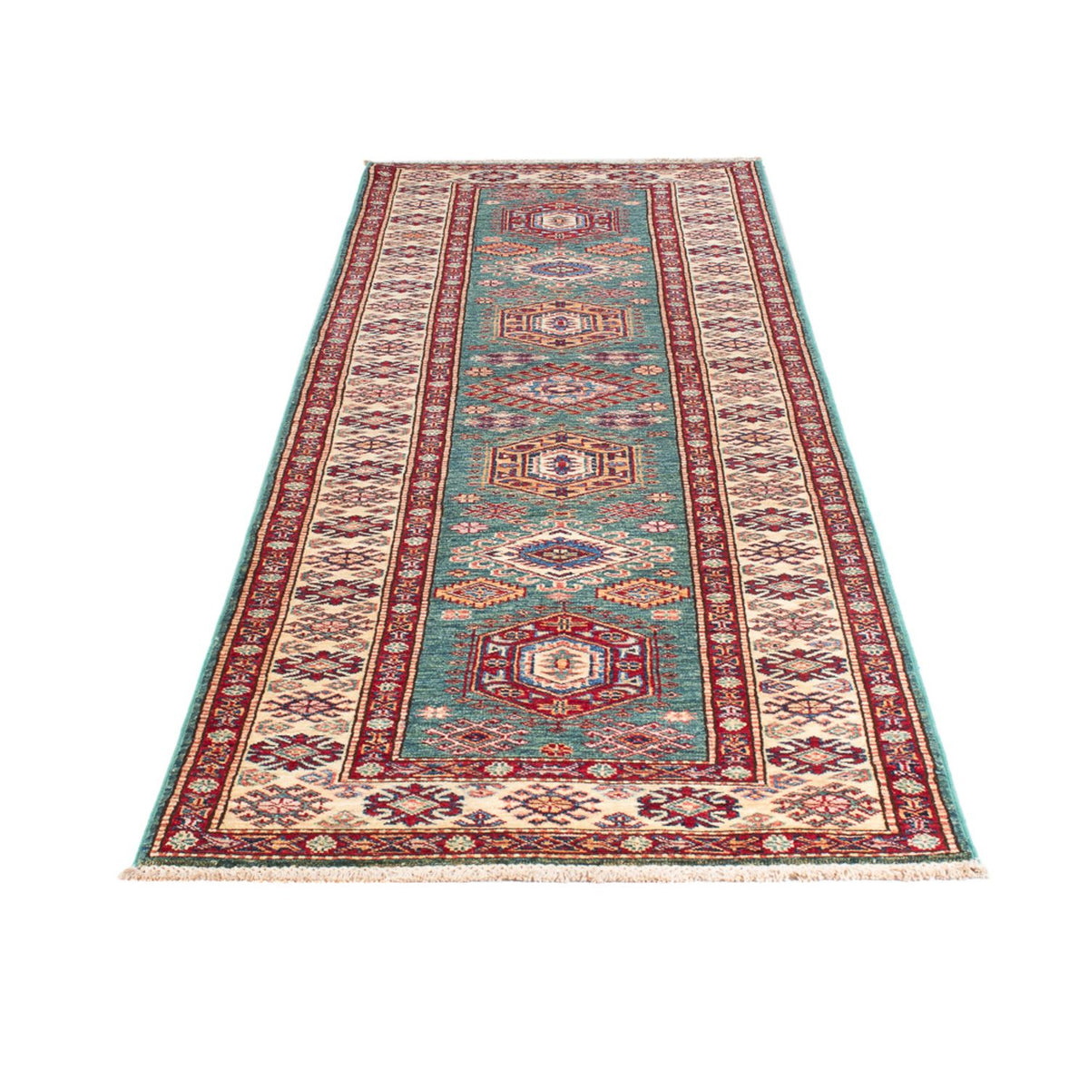 Tapis de couloir Tapis Ziegler - Kazak - 294 x 84 cm - turquoise