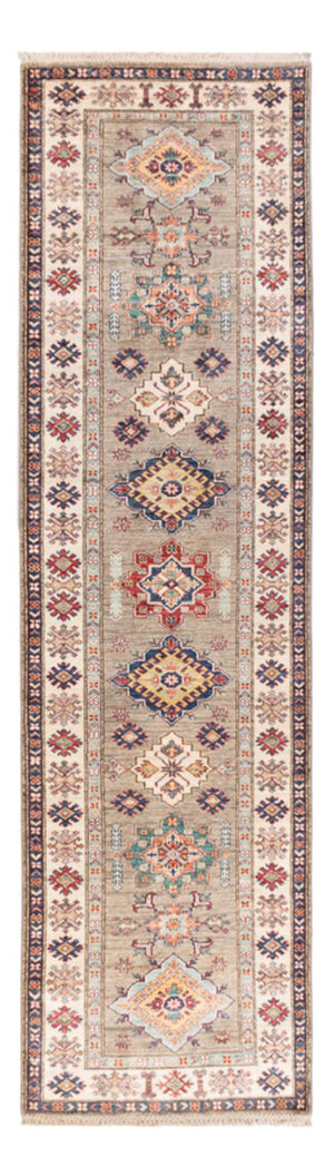 Tapis de couloir Tapis Ziegler - Kazak - 305 x 83 cm - gris clair